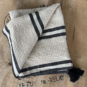 Mud Pie Waffle Stripe Throw